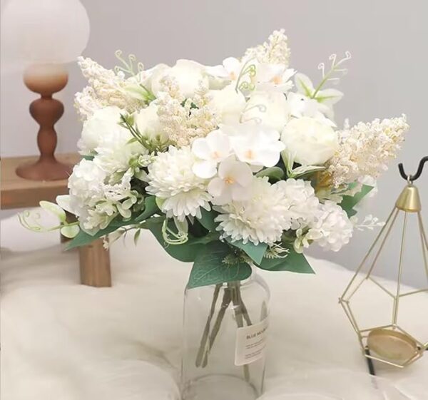 VRB Dec 1 Pcs Artificial Flower Bunch Dahlia,Lily,Roses Flowers Sticks